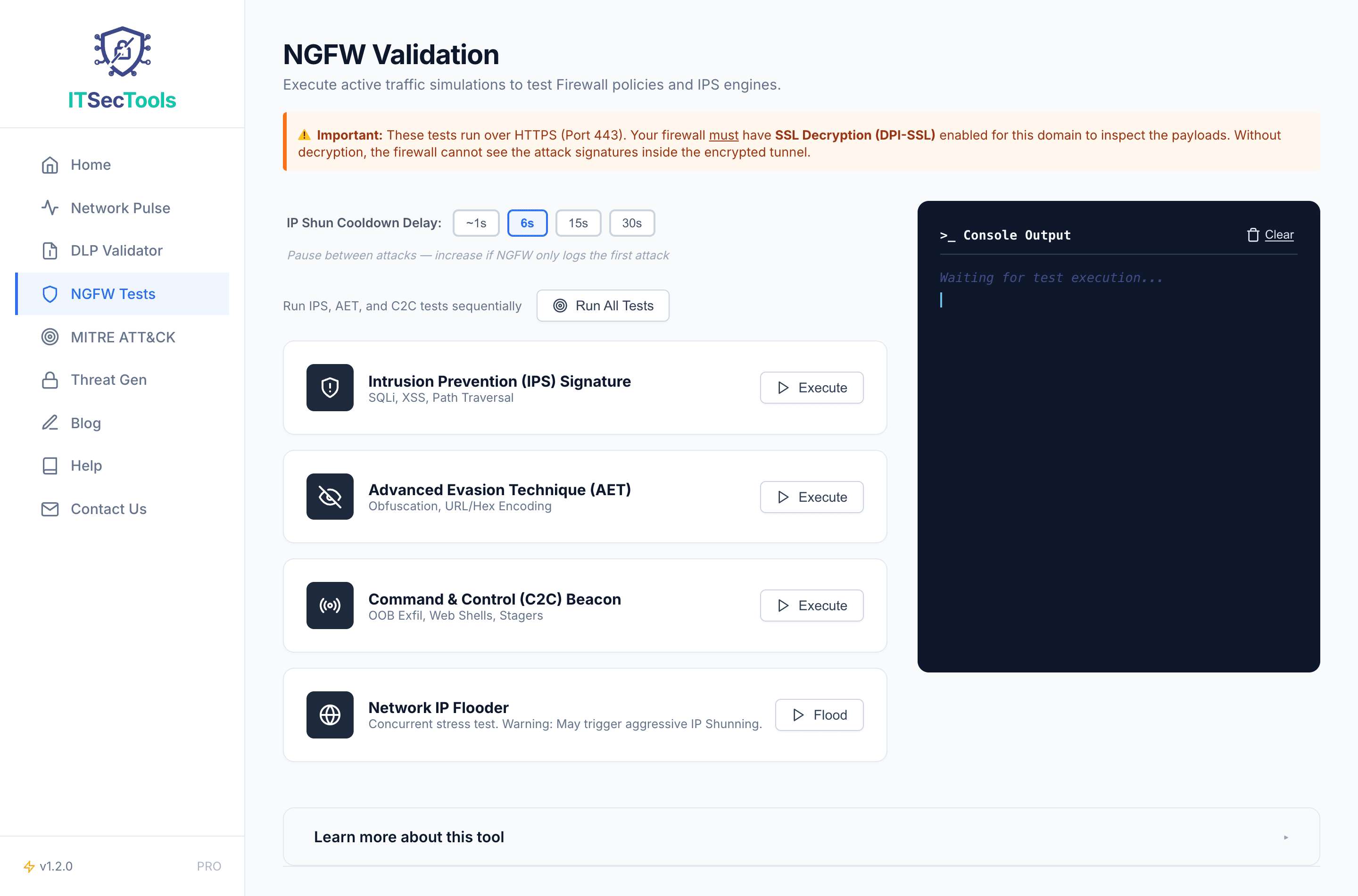 NGFW Validation interface